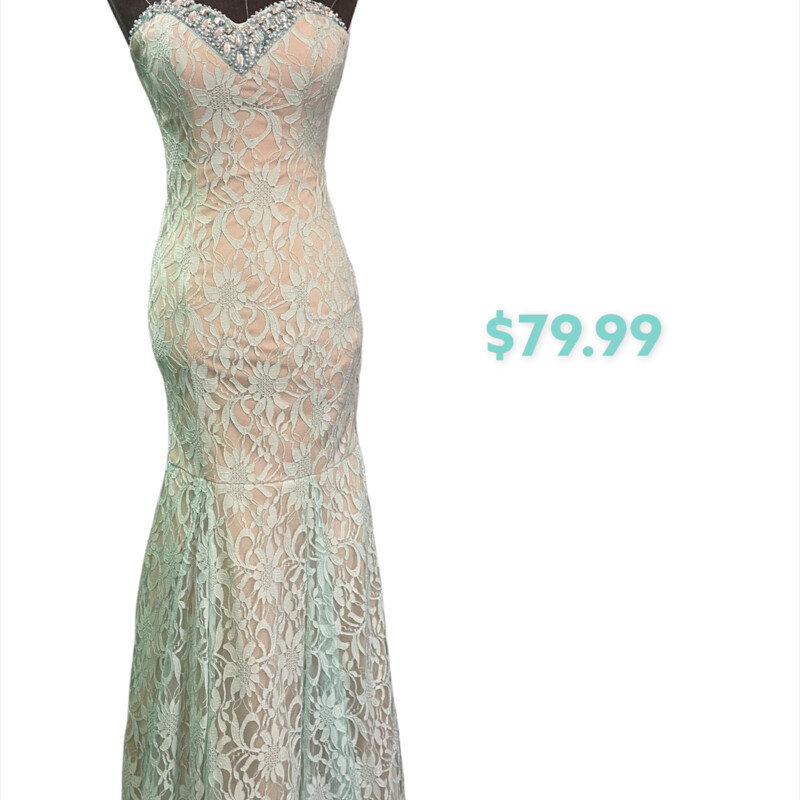 Sequin Heart Lace Prom