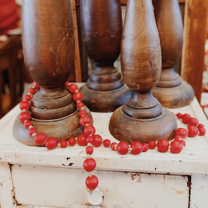 Lg Red Wooden Beads