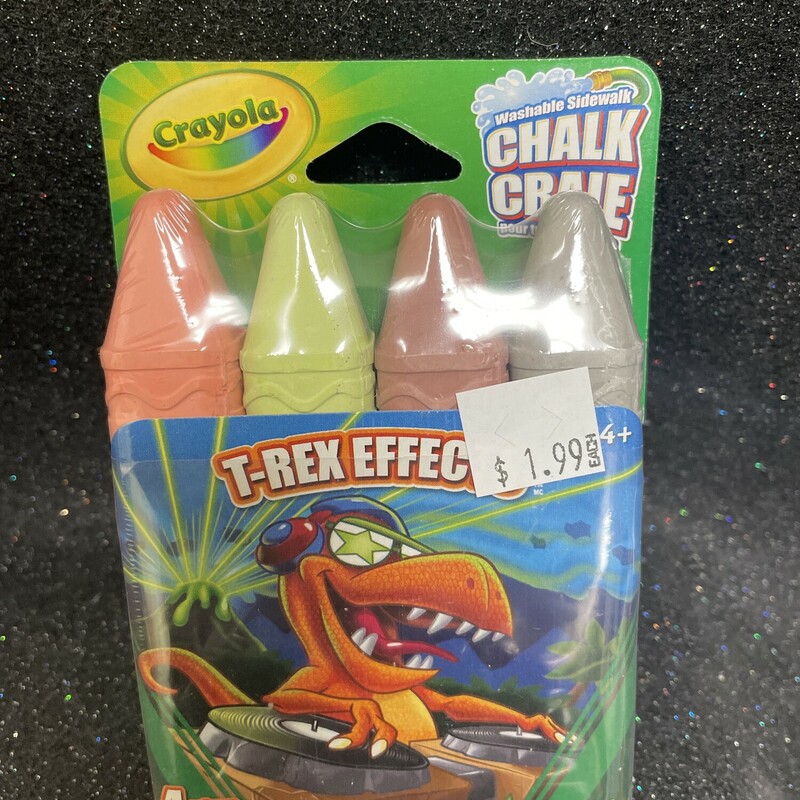 Washable Chalk T-rex, Set Of 4, Size: Outdoor