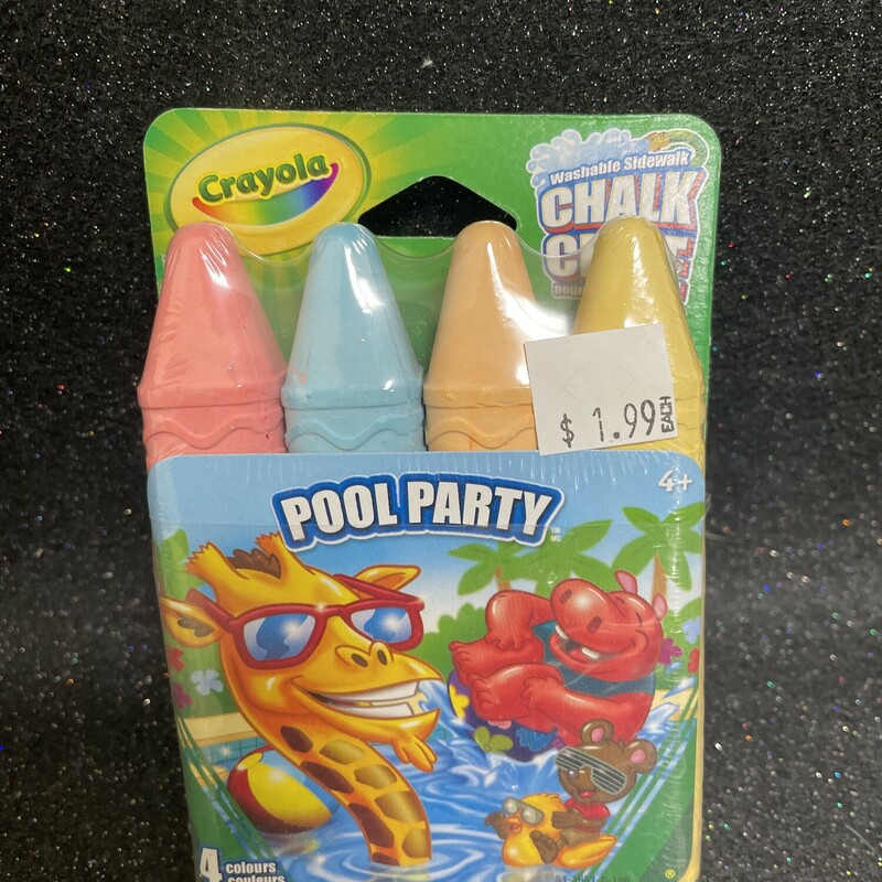 Washable Chalk Pool Party, Set Of 4, Size: Outdoor
