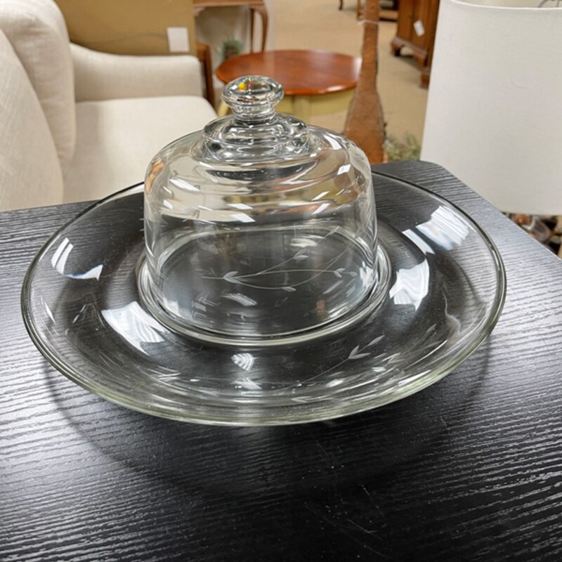 Princess House Heritage Crystal Cheese Server w/Domed Lid, Size: 13