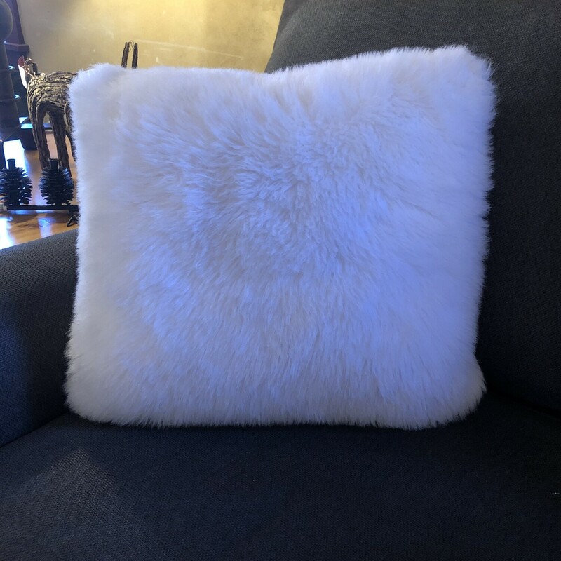White Fuzzy Pillow