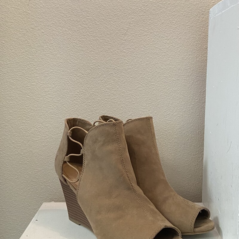 Tan Faux Suede Wedge