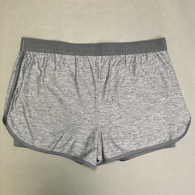 Reebok Athletic Shorts with liner,  women's running shorts combine stretchy, outer shorts with fitted, sweat-wicking inner shorts.Gray, Size: Large
5.4 oz