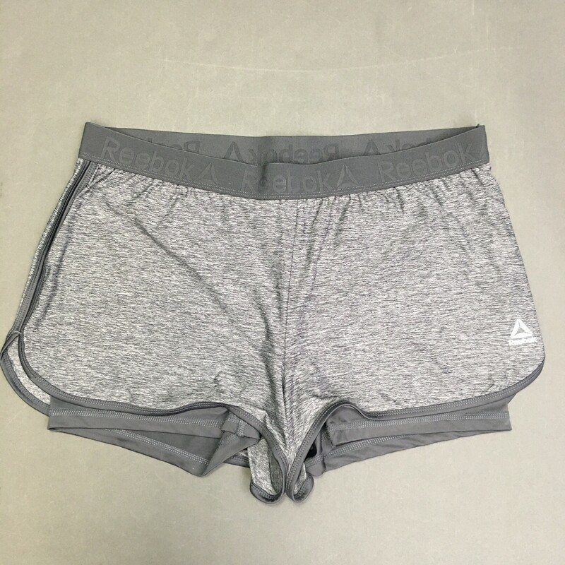Reebok Athletic Shorts with liner,  women's running shorts combine stretchy, outer shorts with fitted, sweat-wicking inner shorts.Gray, Size: Large
5.4 oz