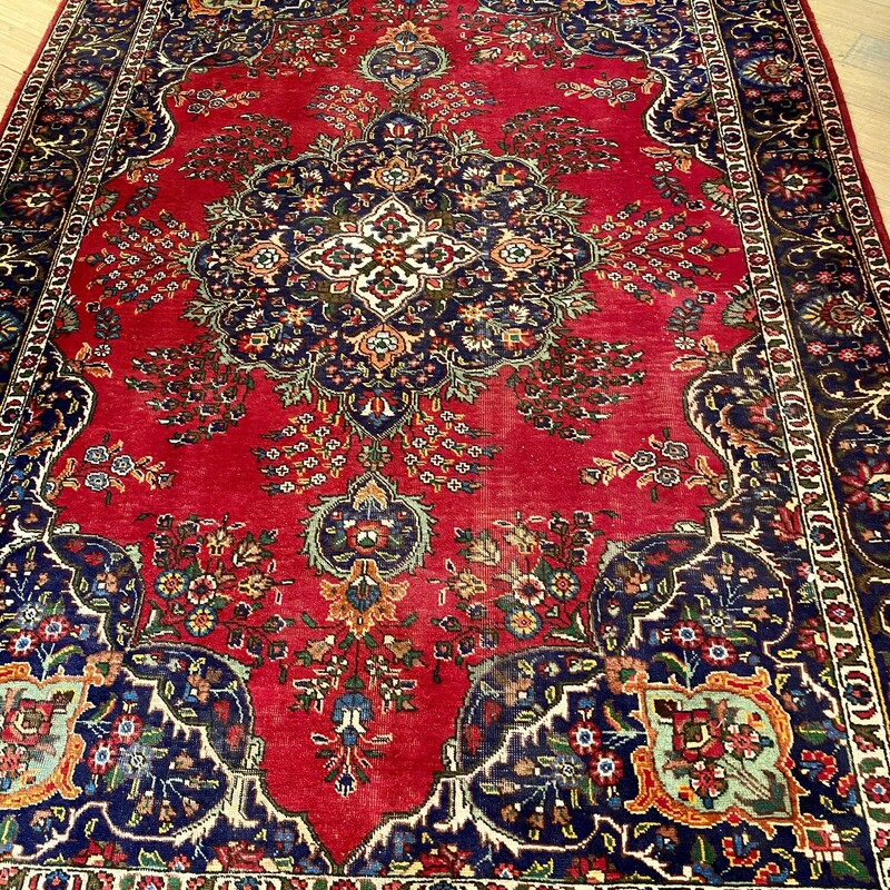 Rug Antique Iran, Red, Size: 6.10x9.7