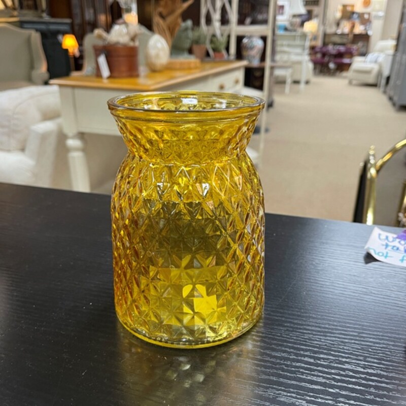 Amber Glass Vase, Size: 7 Tall