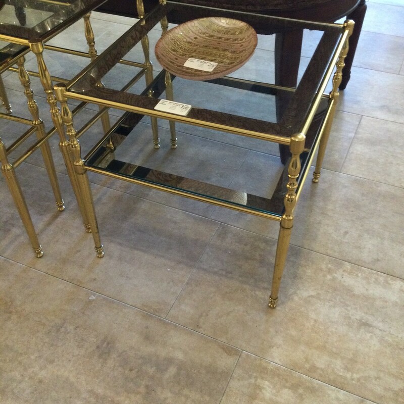 Brass/glass Side Table