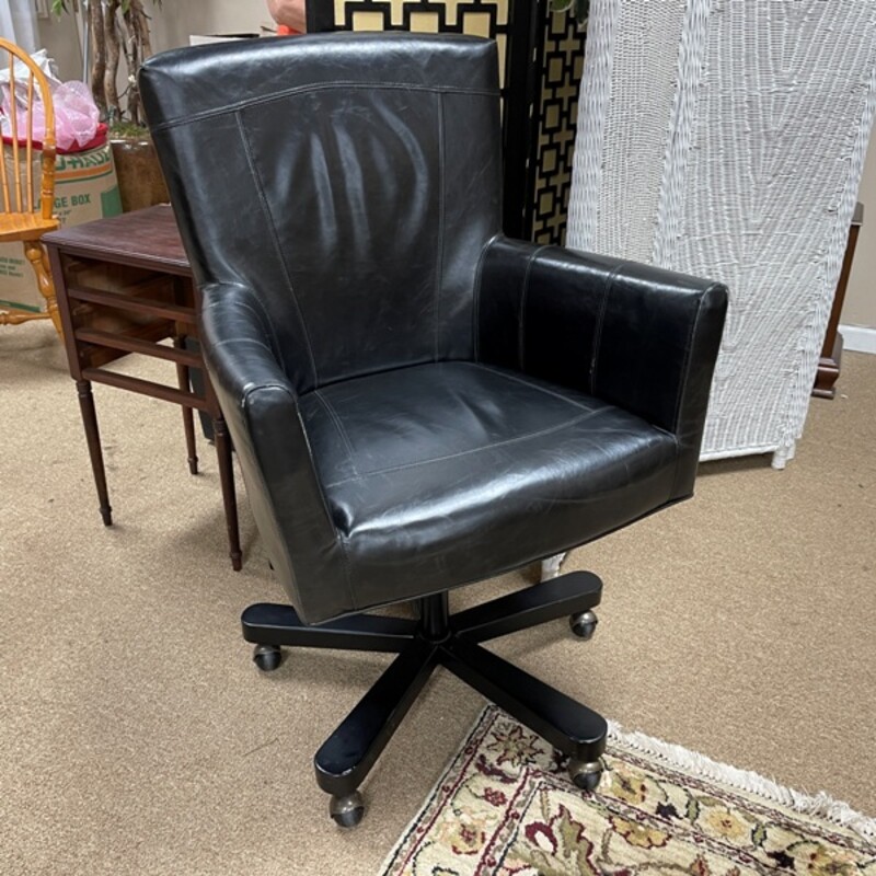 Arhaus Leather Desk Chair, Size: 26x21