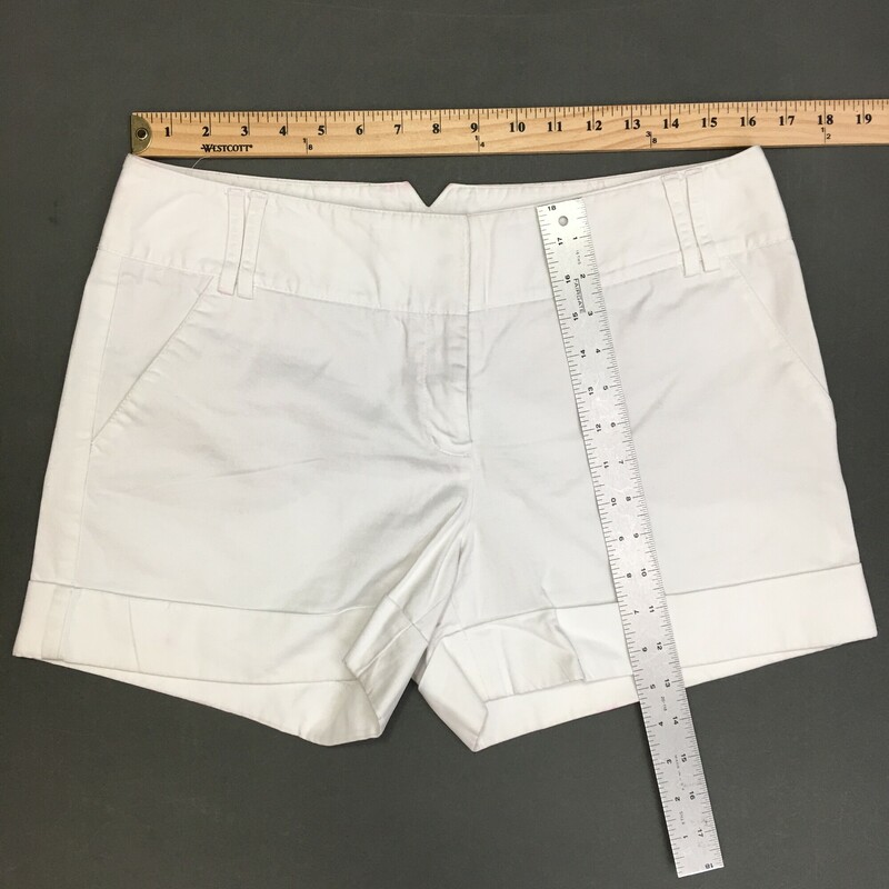 Express Cuffed Shorts, White, Size: 10