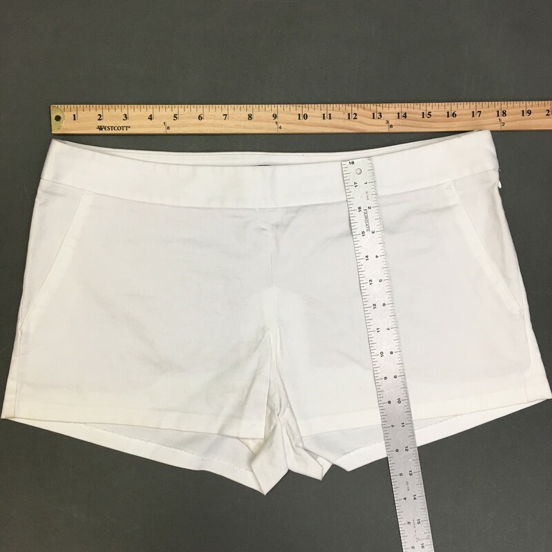 Express Shorts, White,  Side Zipper,  Size: 10