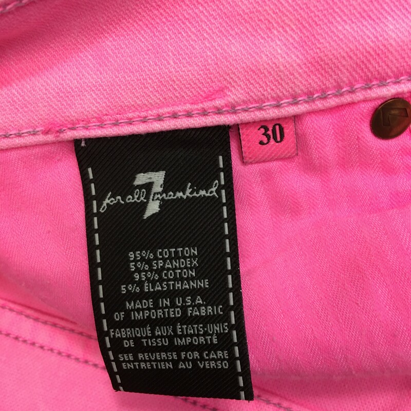 For All Mankind Denim cutoffs Hot Pink, Size: 30