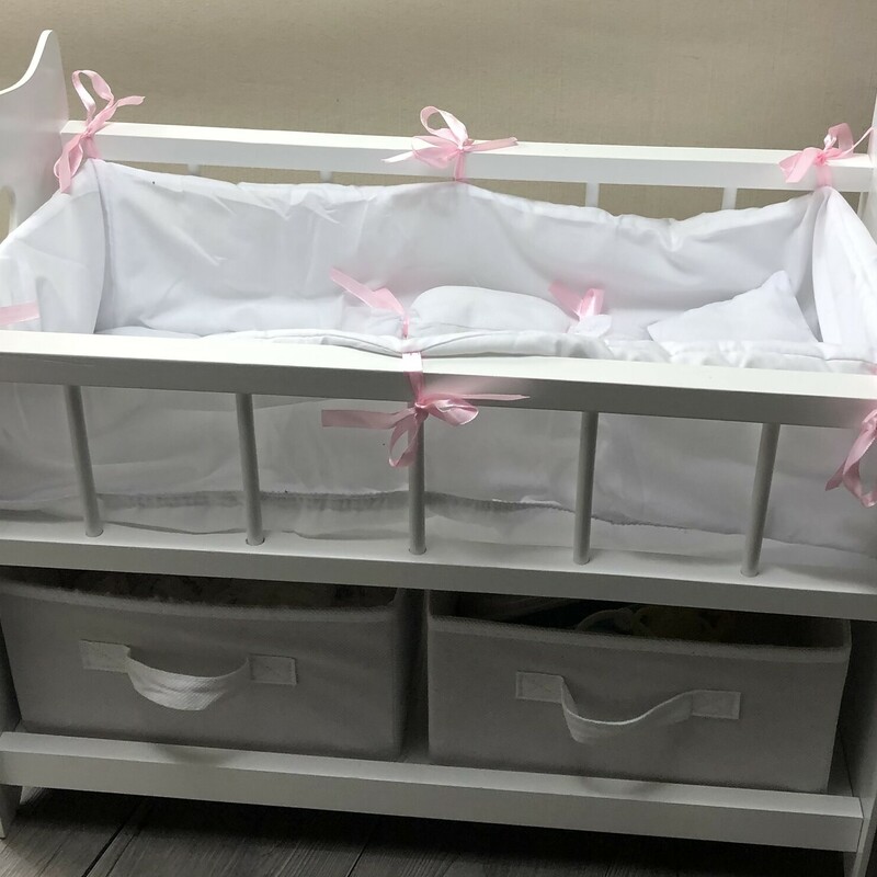 Badger Basket Storage Doll Crib, White, Size: Set