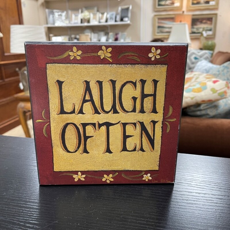 Lisa Hilliker Laugh Often Sign, Size: 8x8