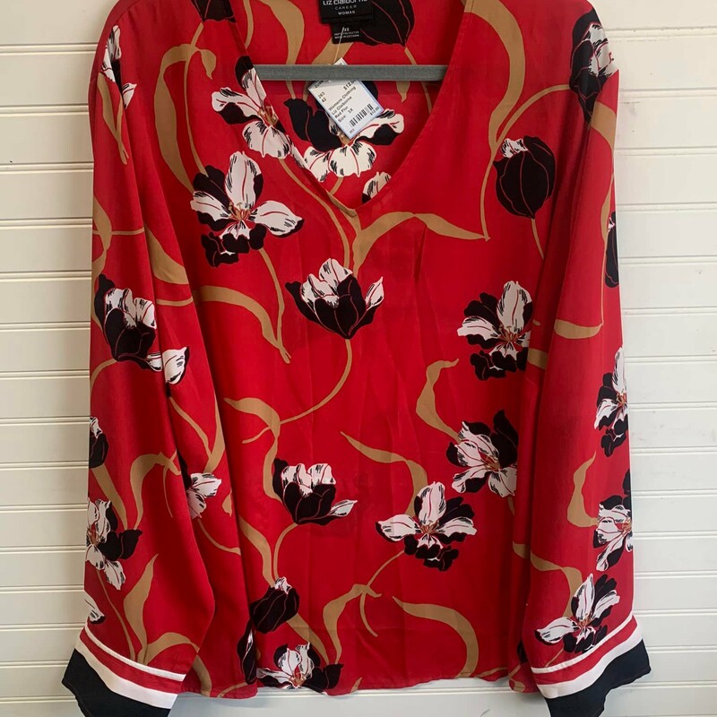 Liz Claiborne, Red Floral, Size: 3X