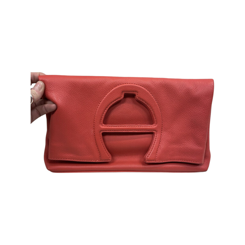 Coral Lther Clutch