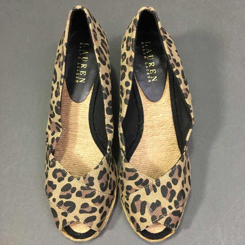 Lauren Ralph Lauren, Pattern, Size: 7.5
Lauren Ralph Lauren, Pattern, Size: 7B Celia Esparadille Wedges  Canvas leopard print upper and lining,
14.9 oz