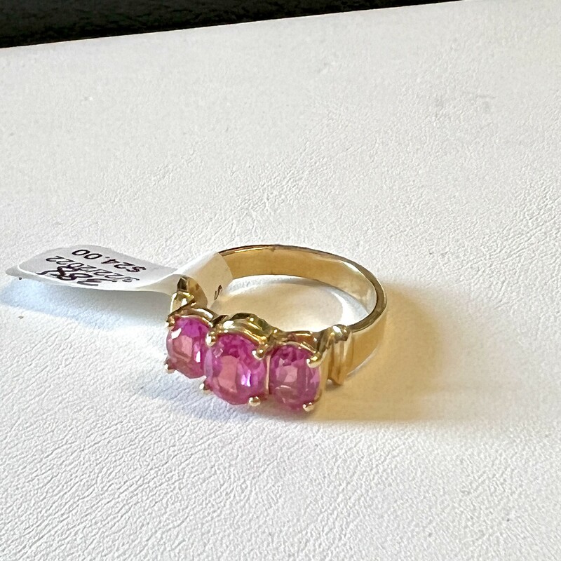Sterling pink stone ring