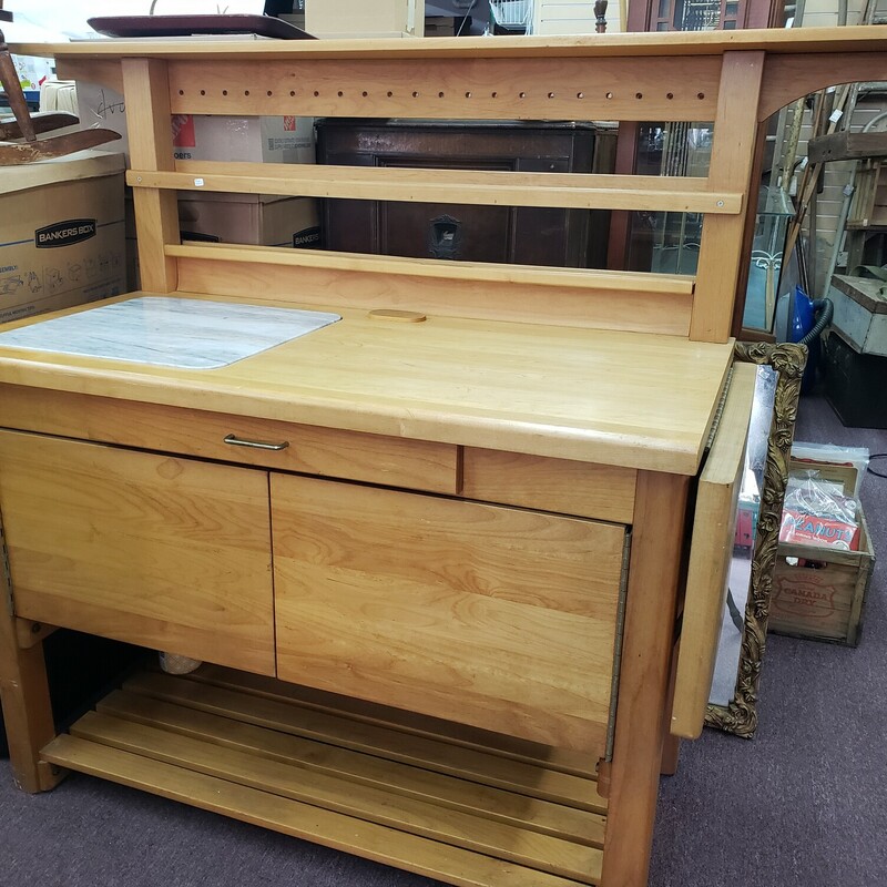 Pasta/Pastry Station, Solid Wood, Drop Sides. Back could be removed to use as an island.