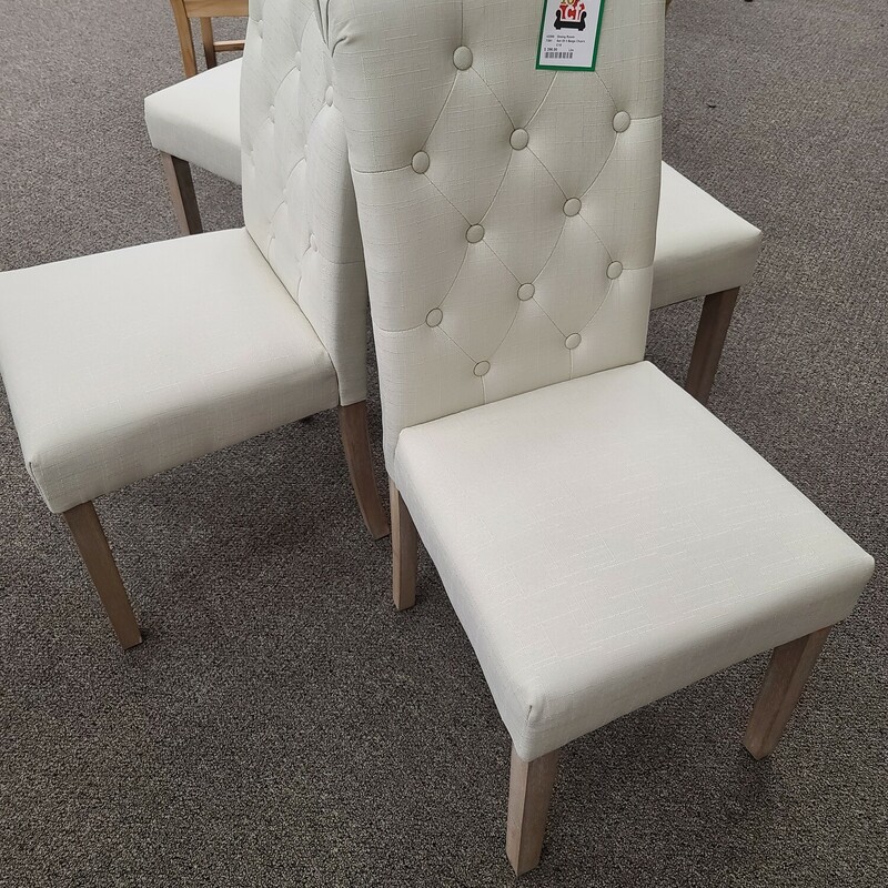 Set Of 4 Beige Chairs