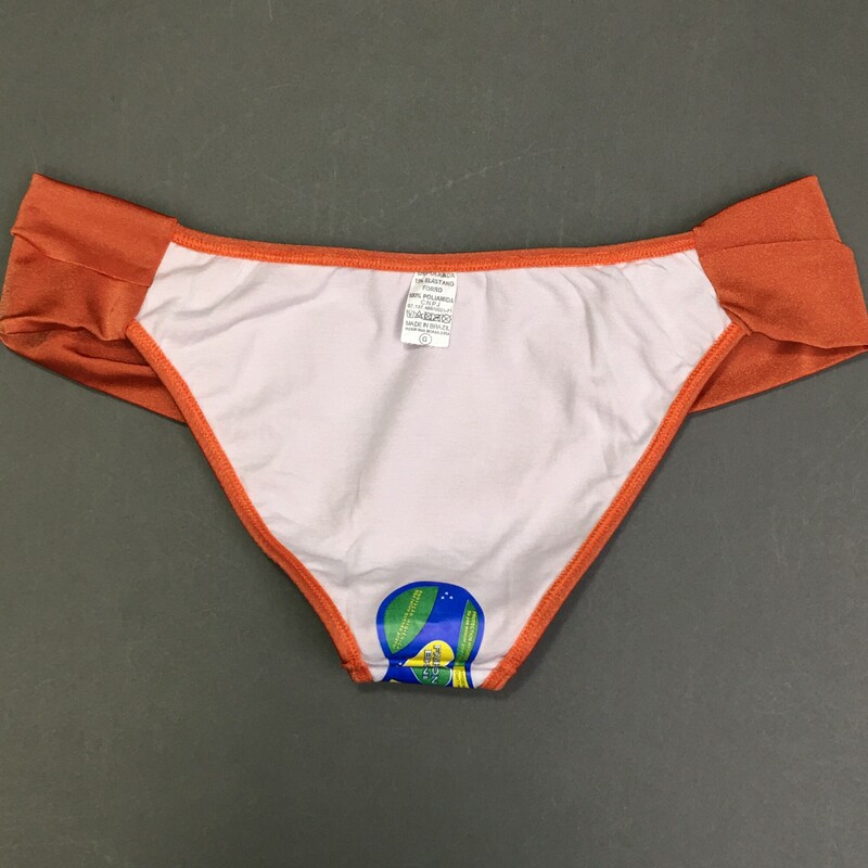 No Brand Bikini brief, Pumpkin/ orange, Size: Large Fully Lined, ruched fabric sides  No maker tags. New with Panty liner. Shimmering fabric. 85% polyester 15% elastine Made in Brazil.
2.1 oz