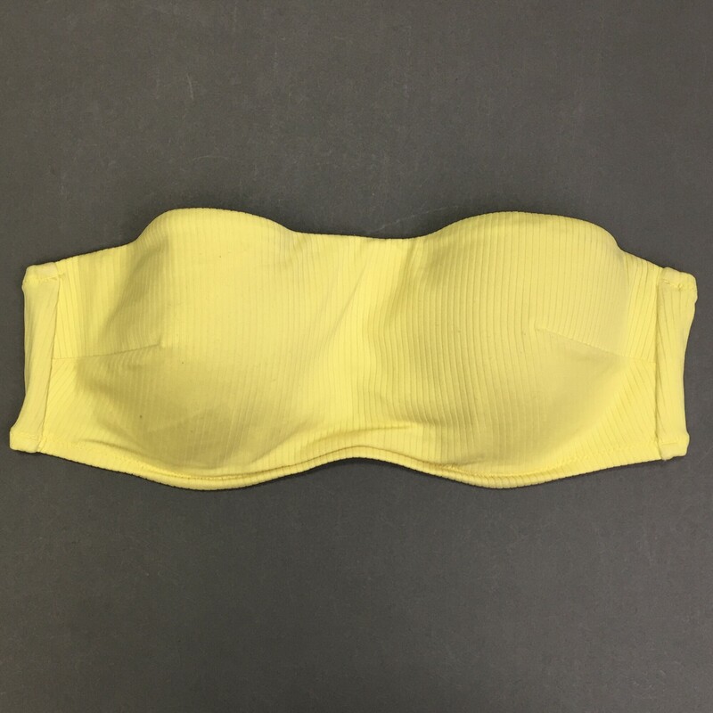 Shade& Shore, Yellow, Size: 36C strapless, bandeaux, underwire, removeable soft padding, large  hook back closure, 81% nylon, 19% spandex, Has fabric hooks but is missing straps, Hand wash cold, no bleach line dry shade, Made in Vietnam.
4.4 oz