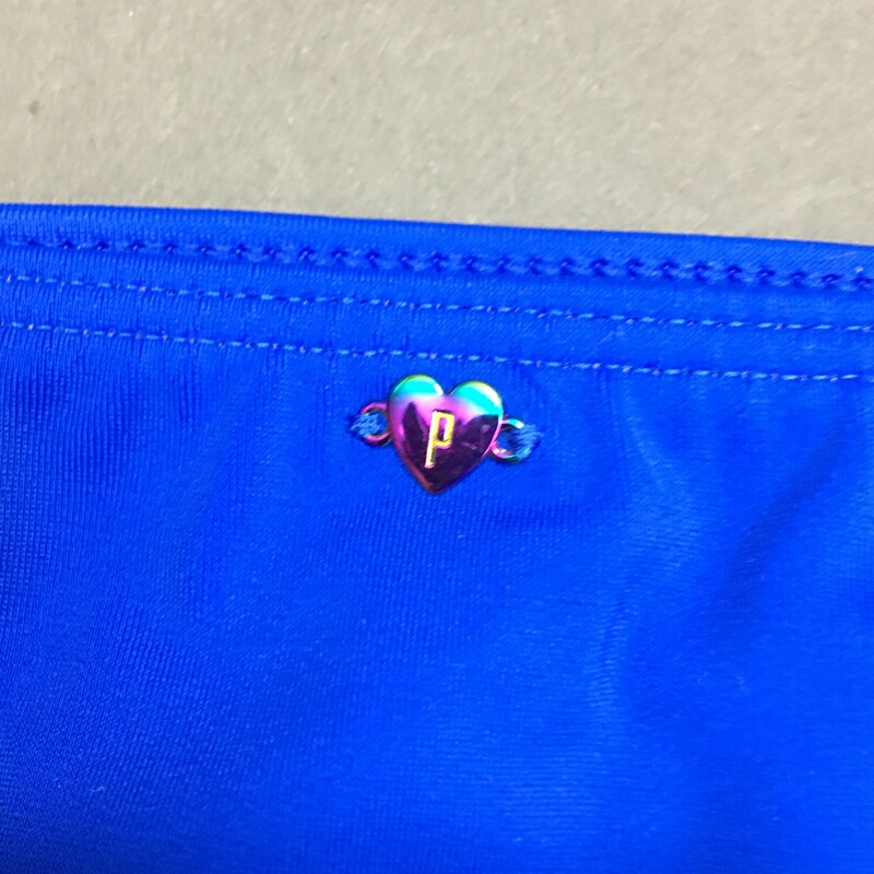 Pink Victoria Secret, Blue, Size: Large, small metal heart on back of brief. 80 polyester, 29% elastine, hand wash cold, no bleach line dry shade,  made in Sri Lanka.
1.9 oz