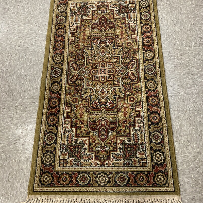 Oriental Style Scatter Rug, Brown, Size: 28x48 In