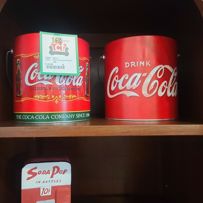 Pair Coca-cola Paint Cans