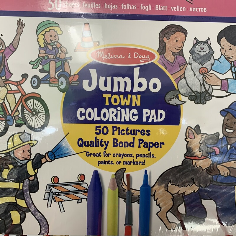 Jumbo Town Colouring, Pad, Size: Colouring