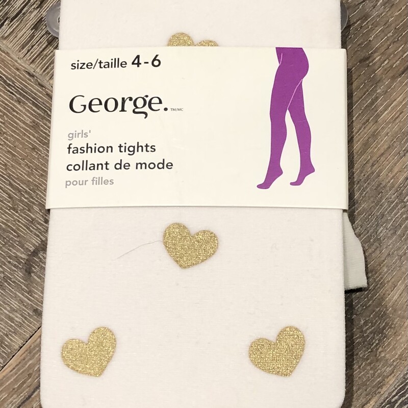 Georgee Tights, Hearts, Size: 4-6Y
