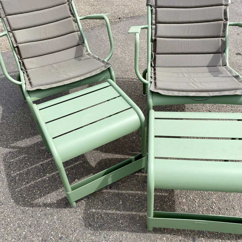 Outdoor Chair, Pad, Stool. Fermob Luxembourg,
Green, Size: 3 Piece Set

Matching Chair, Pad, Stool, $799 #97853