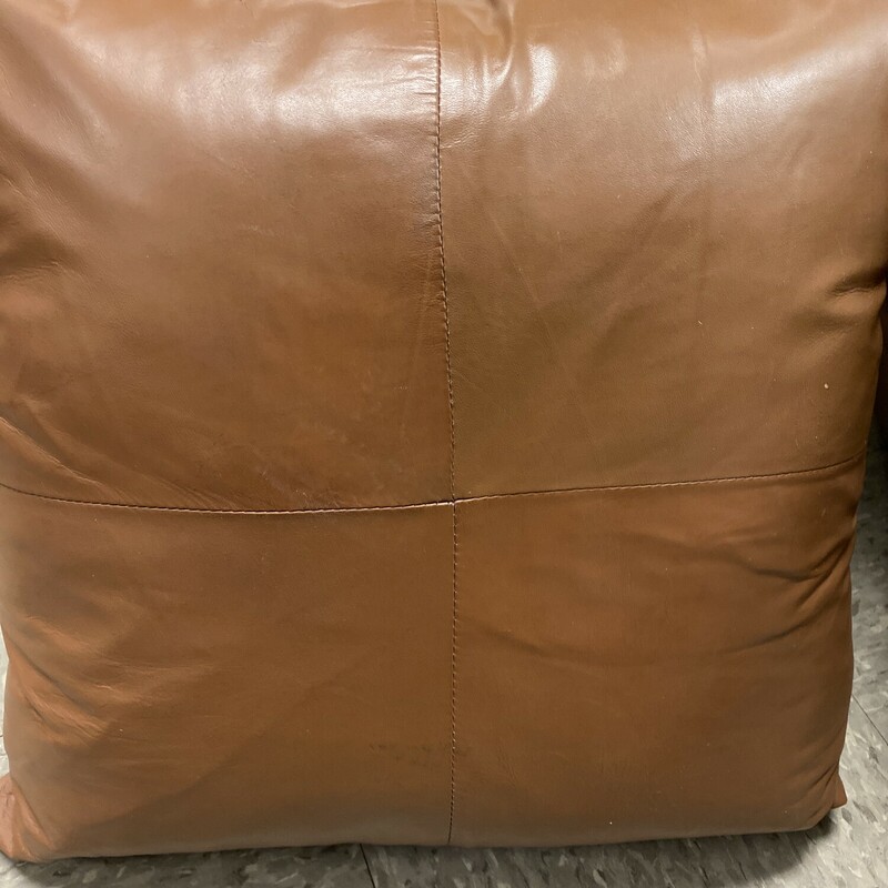 Company Store Leather Pillow, Brown, Size: 20x20 In