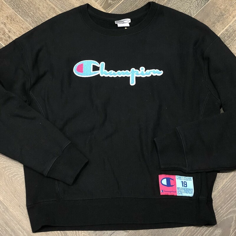 Champion Sweatshirt, Black, Size: 14Y