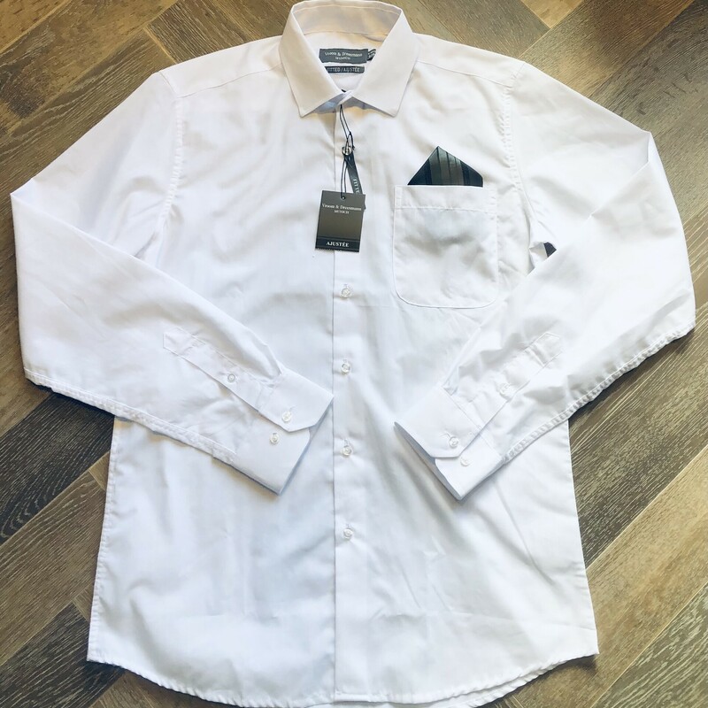 Vroom & Dreesmann Shirt, White, Size: 16Y