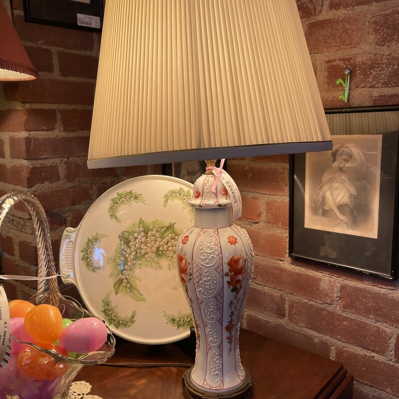 Porcelain Floral Lamp, Any, Size: Any