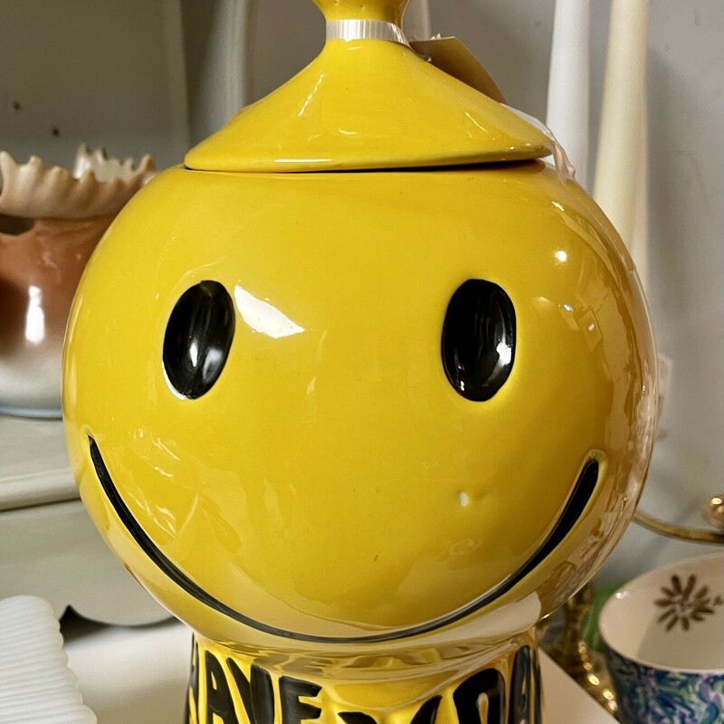 Mccoy Smiley Cookie Jar, Yellow, Size: Med