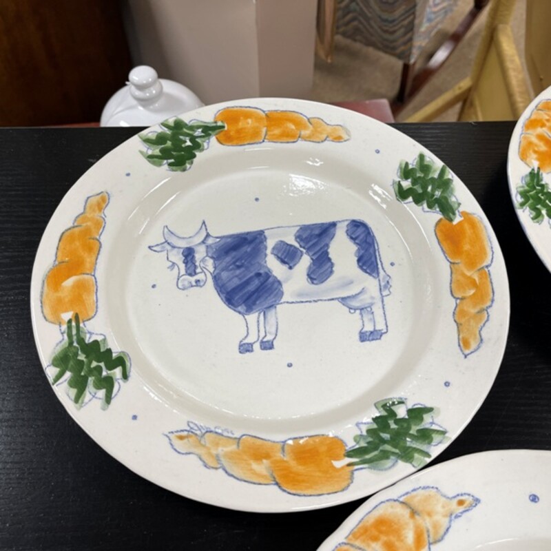 Farm Animal Plates, Set/4