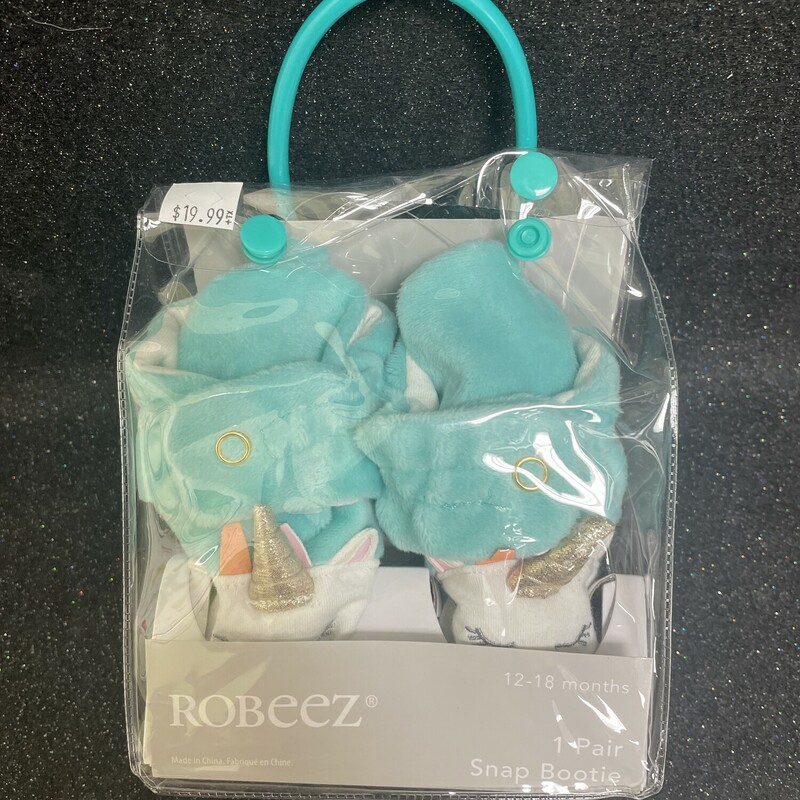 Snap Booties 3-6 M, Turquois, Size: Footwear