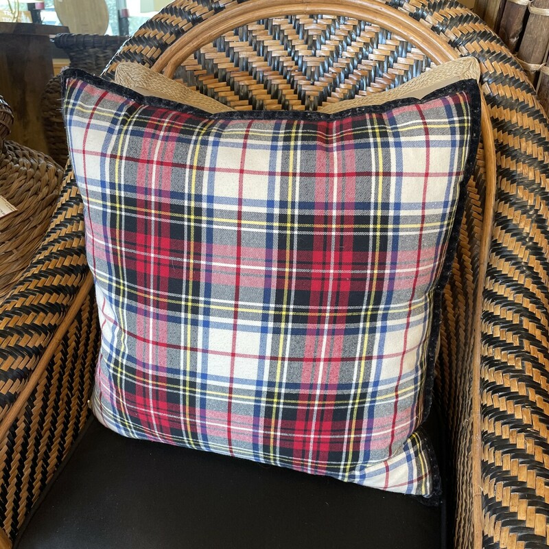 Downfilled Plaid Pillow