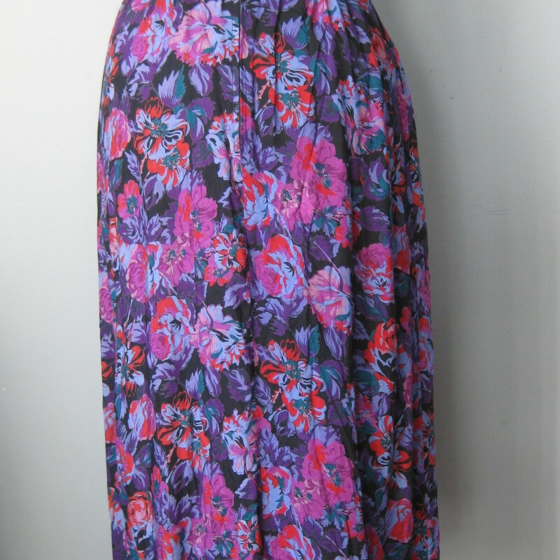 Vtg Floral Midi Skirt