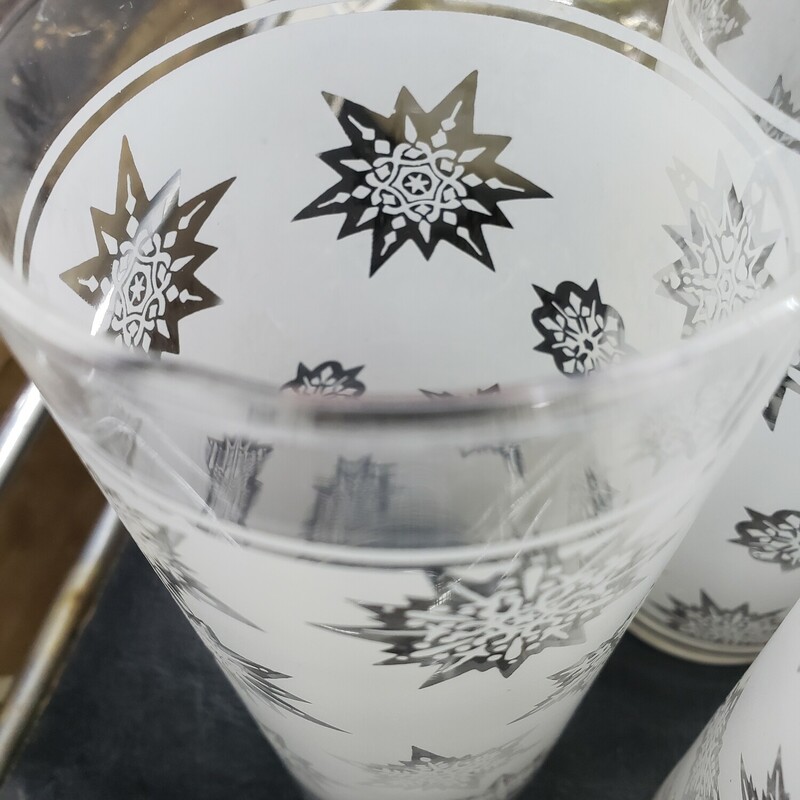Atomic Glasses Snowflake, White, Size: 4 Highball