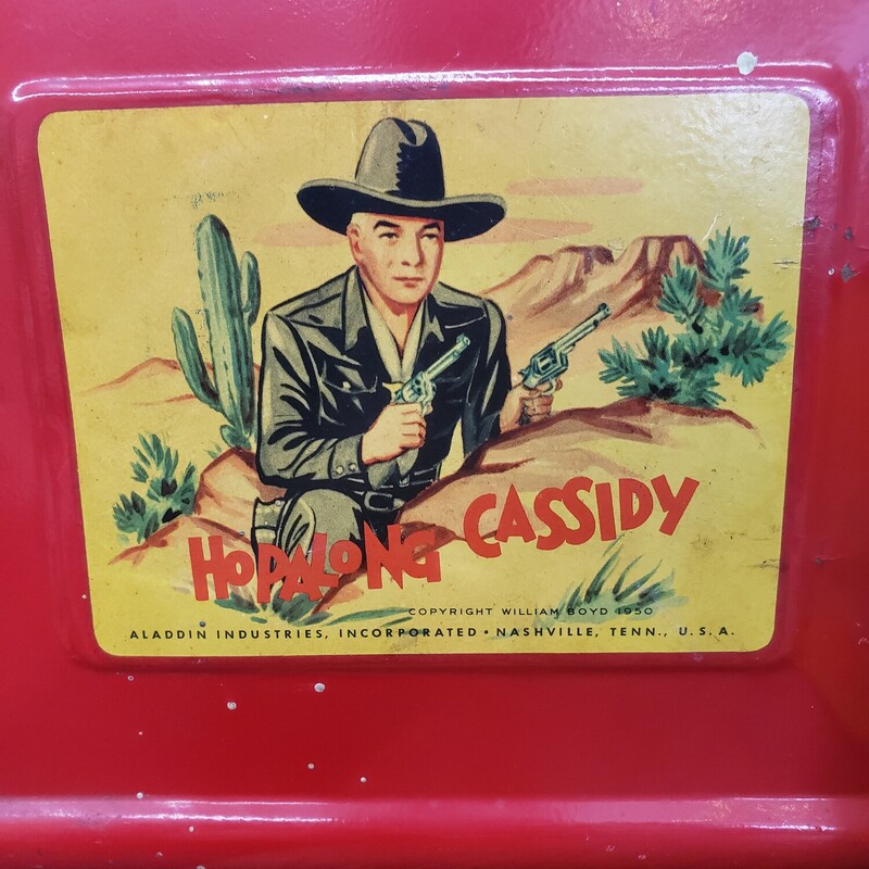 Vtg Metal Lunch Box, Hop Along Cassidy, W/Thermos