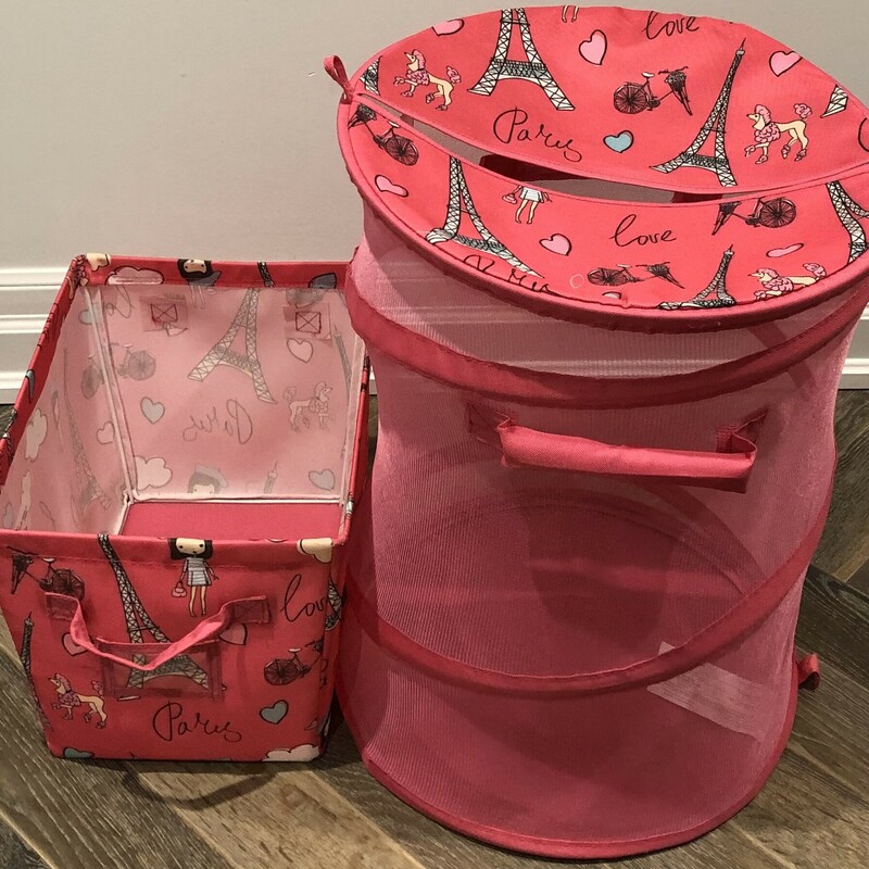 Kids Pop Up Hamper Basket & Storage Bin, Pink,
Size: Kids