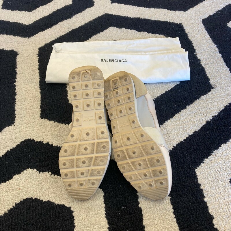 Balenciaga Sneakers: These Balenciaga tennis shoes could be yours for half the retail price.  They have been gently used.  Size 9.  Rosy beige and creme color.