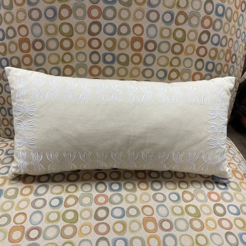 Linen Embroidered Pillow, Size: 19x9