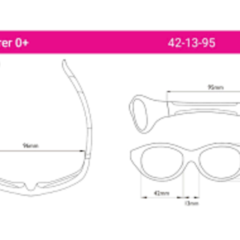 Real Shades with Strap, Explorer - Pink, Size: Baby 0+<br />
oddlers are prepared for any adventure when they are wearing their Explorer sunglasses! A wrap around frame minimizes exposure to peripheral light while the soft, adjustable strap ensures these glasses will be comfortable and stay put. Explorer is also available with P2 technology, providing both polarized and polycarbonate lenses.<br />
<br />
Features:<br />
Unbreakable<br />
100% UVA/UVB Protection<br />
Sized to Fit<br />
Wrap Around Frames<br />
Shatteproof Polycarbonate Lenses<br />
Flex Fit<br />
Removable Band<br />
Flex Fit, Wrap, Banded<br />
Flex-Fit frames, made of TPEE, a rubber like material that bends and twists but does not lose its shape. Polycarbonate lenses. Lead-Free, No Bisphenol-A, No Phthalates