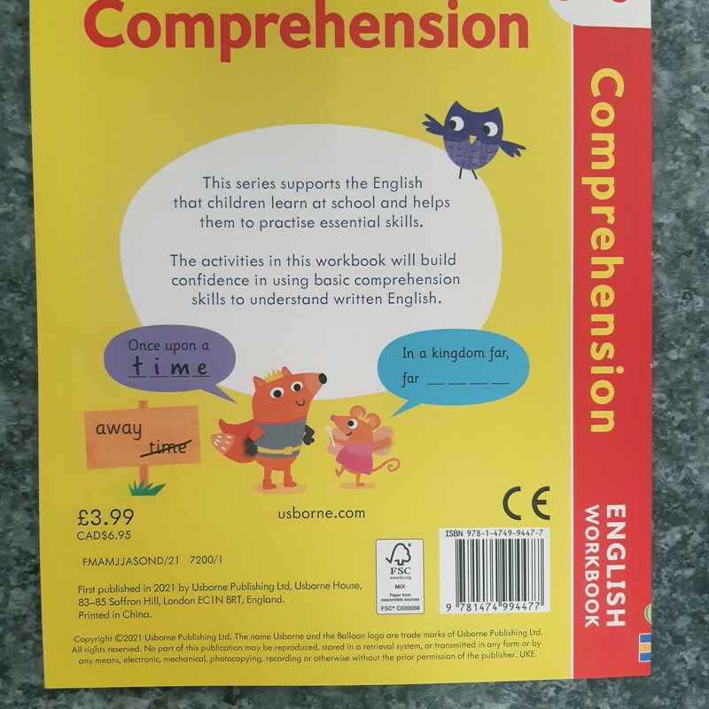 Comprehension Workbook5-6, Ages 5-6, Size: Workbook