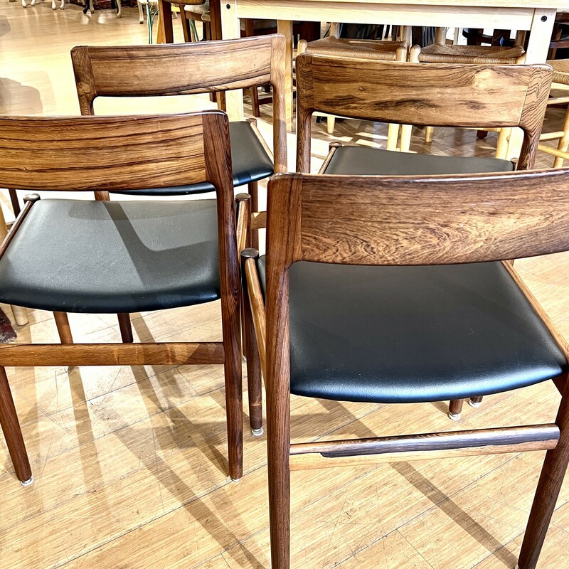 Pristine, like new condition, 4 Danish Norgaards Mobelfabrik Mid-Century Walnut Dining Chairs.
You won't beleive your eyes.....really!