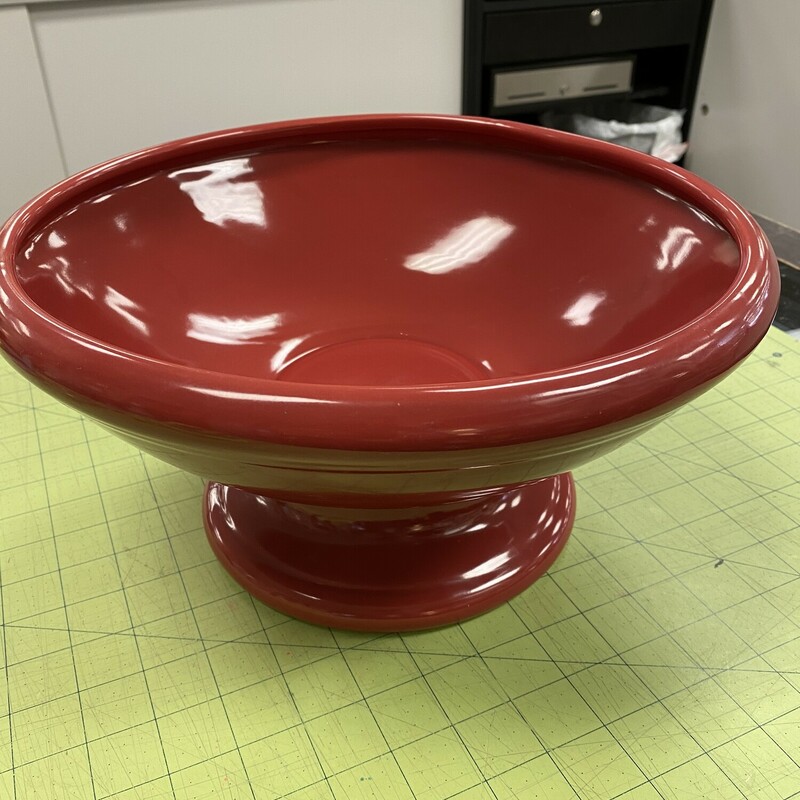 Ceramic Footed Decor Bowl, Red, Size: 12x6 Inch
